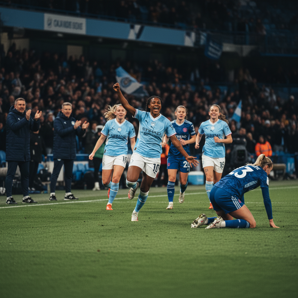 Manchester City vergroot voorsprong in WSL na late treffer Shaw