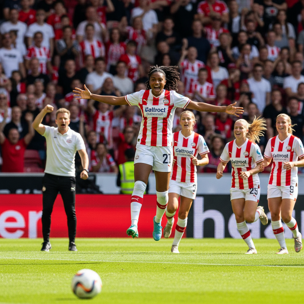 Prachtige mijlpaal voor Shanice van de Sanden: Eerste doelpunt voor PSV Vrouwen