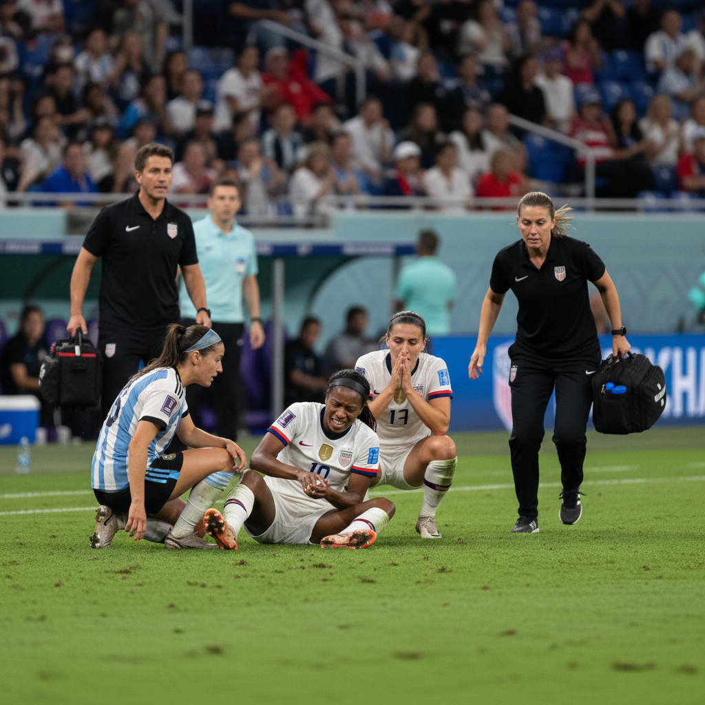Zorgen om Trinity Rodman na blessure tijdens SheBelieves Cup