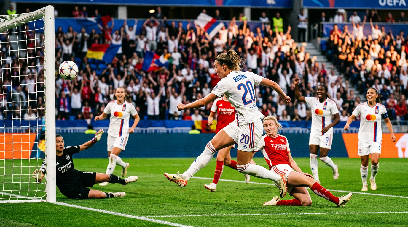 Jule Brand schiet OL Lyonnes naar de Champions League-finale na VAR-drama tegen Arsenal