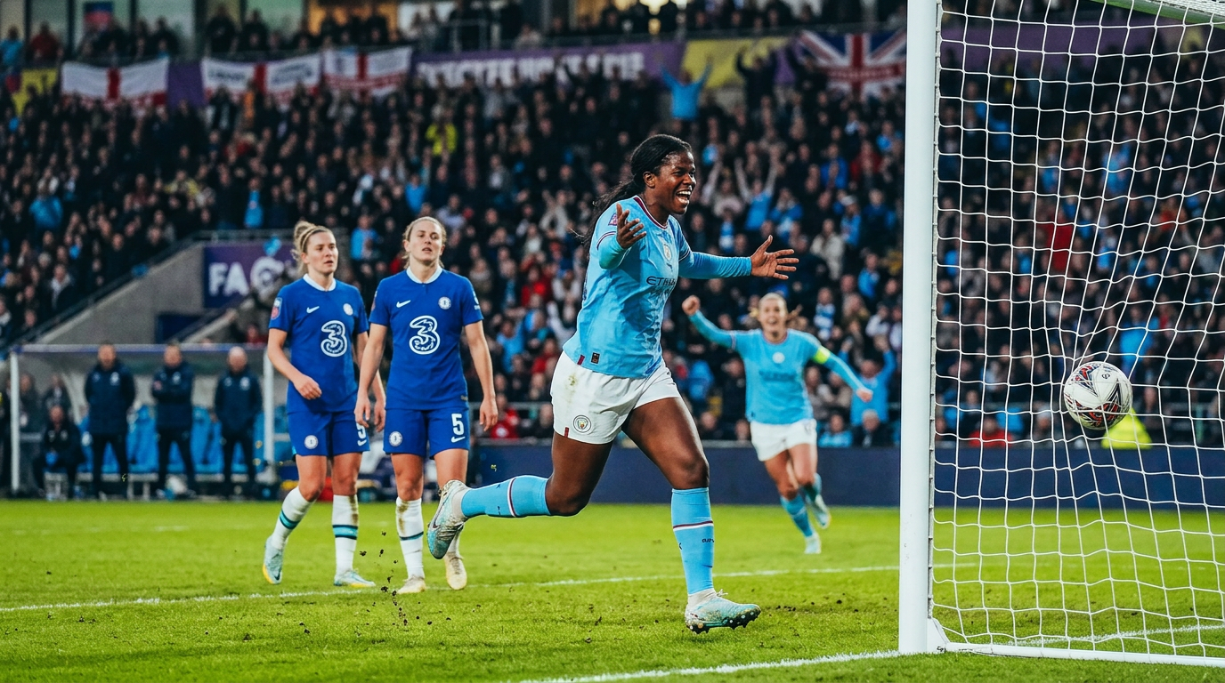 Khadija Shaw Schittert en Stuurt Manchester City naar FA Cup Finale met Dubbelslag tegen Chelsea