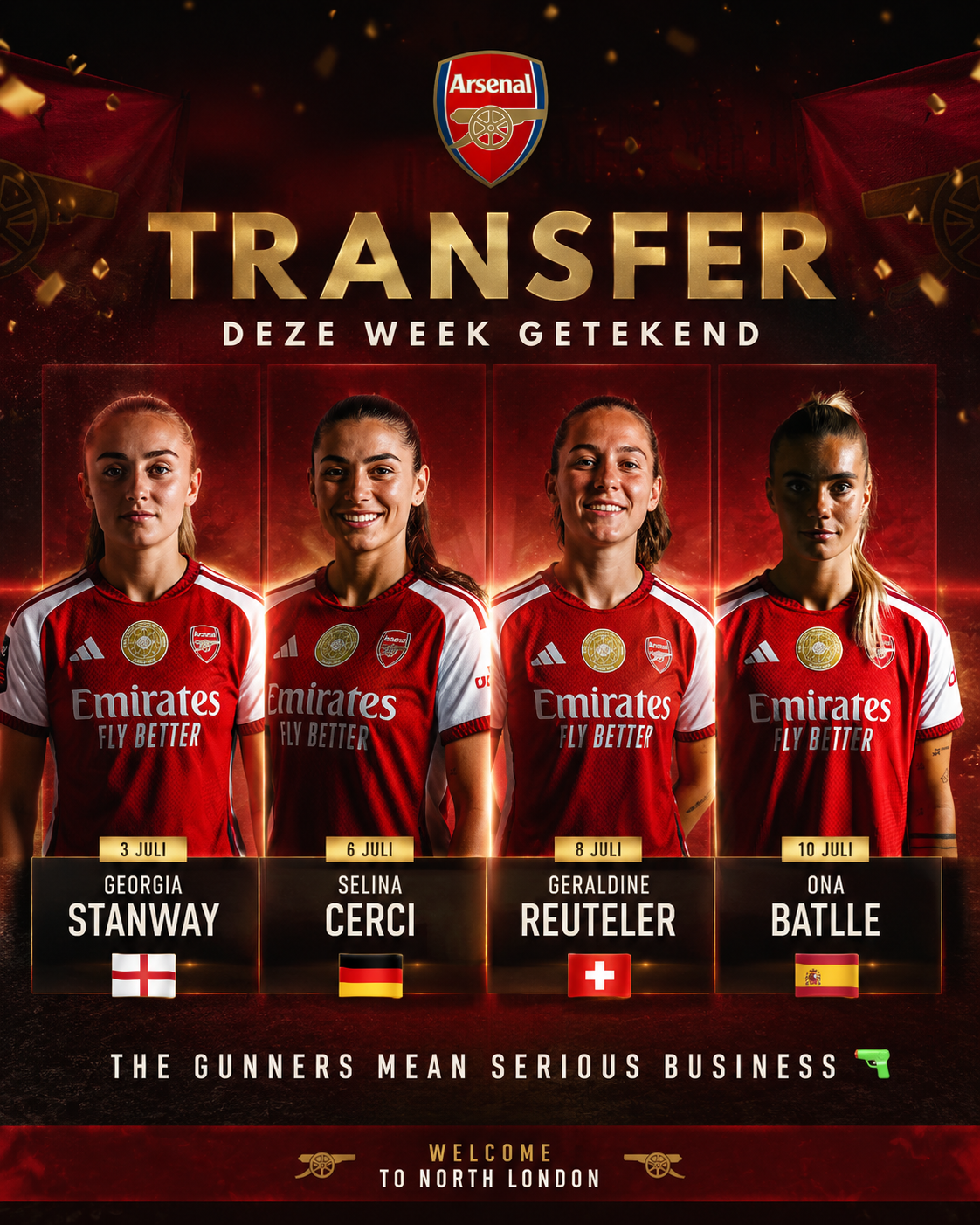 Arsenal slaat enorme slag: Drukker transferweek afgelopen week !! 4 Nieuwe Spelers 