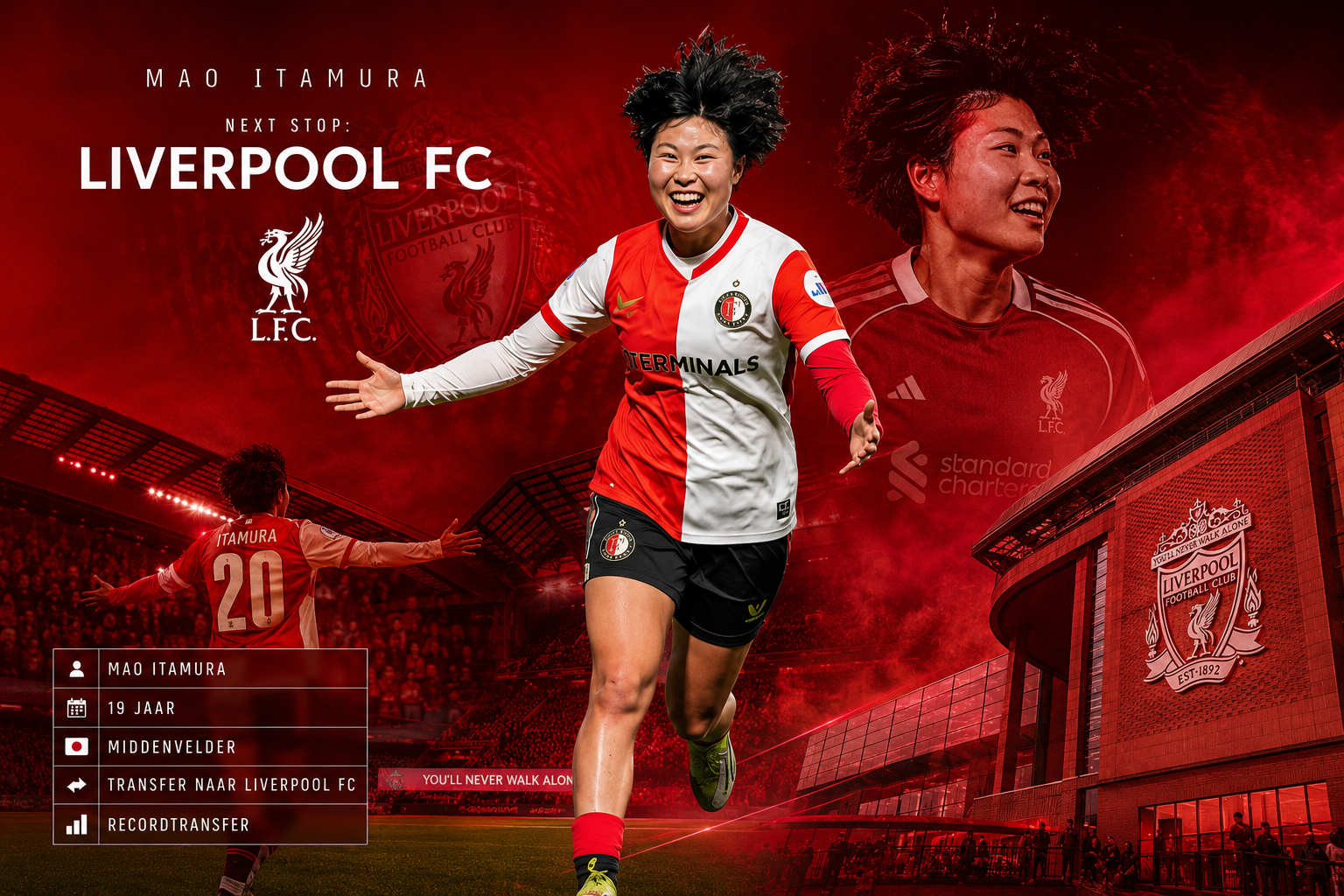 Mao Itamura maakt transfer van Feyenoord naar Liverpool