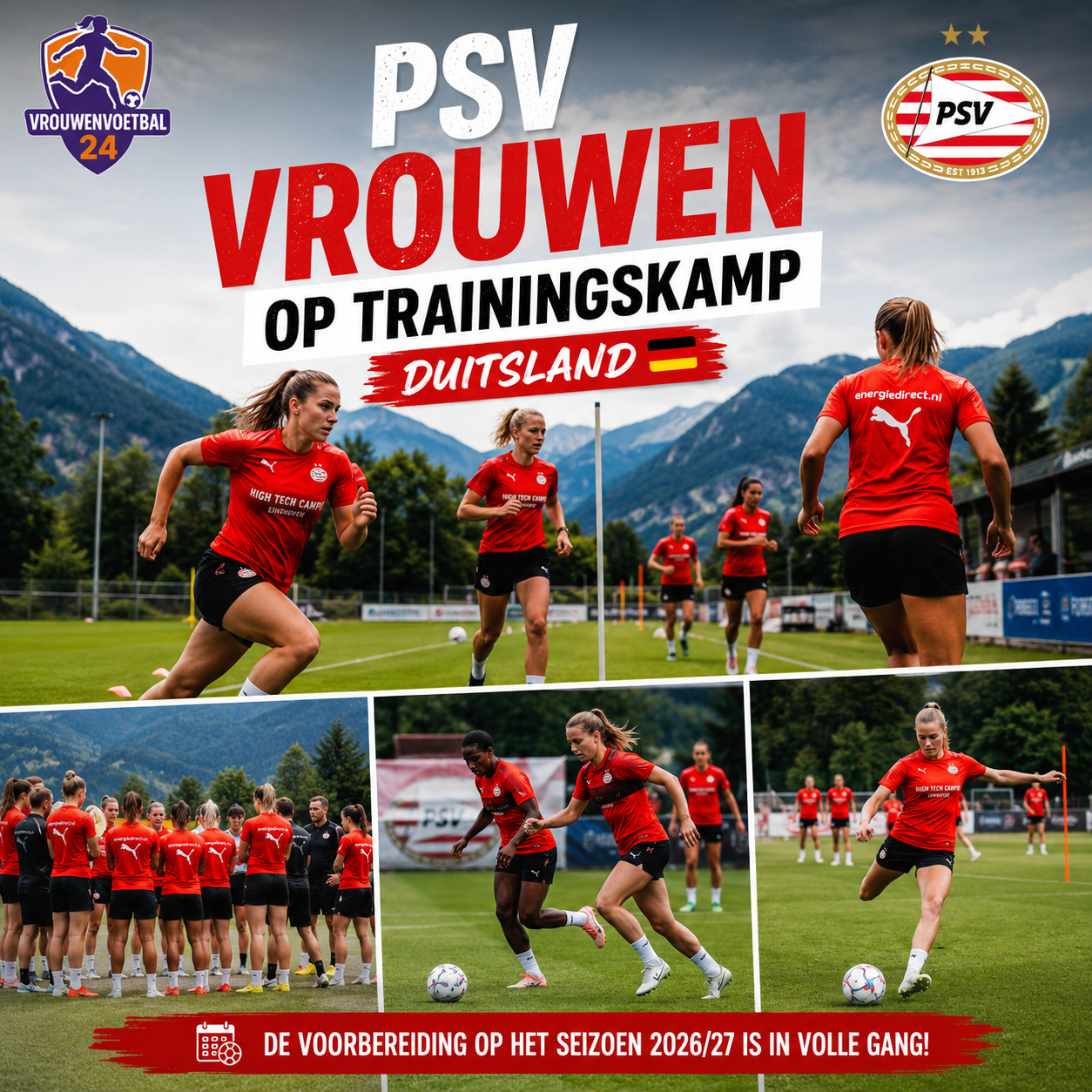 De PSV Vrouwen leggen momenteel in Wolfsburg de basis voor een historisch seizoen