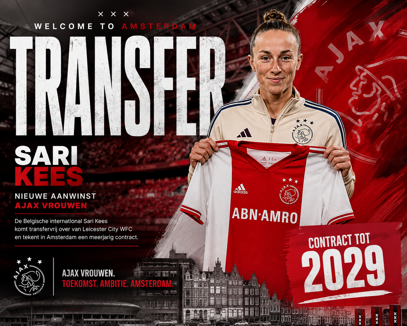 Ajax Vrouwen heeft zich officieel versterkt met de Belgische verdedigster Sari Kees.