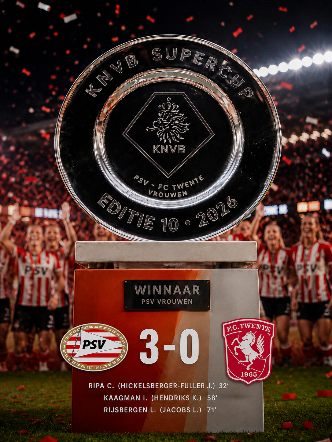 PSV Vrouwen verovert eerste Supercup in clubhistorie na dominante zege op FC Twente