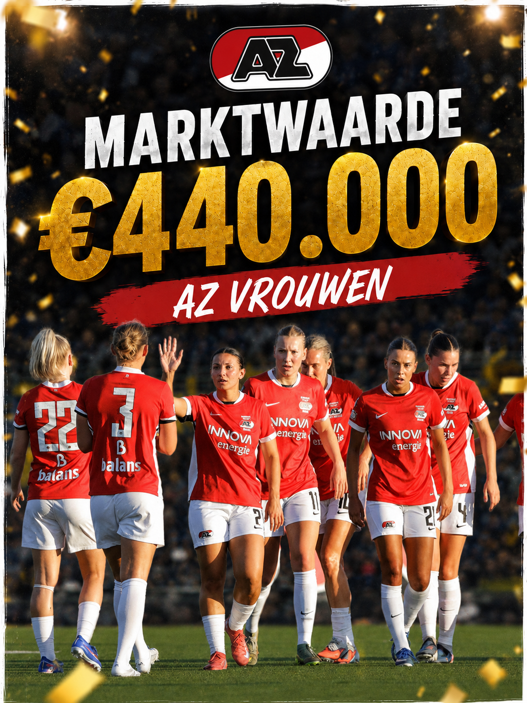 De financiële ranglijst: AZ Vrouwen stevig op plek zeven met € 440.000 aan marktwaarde