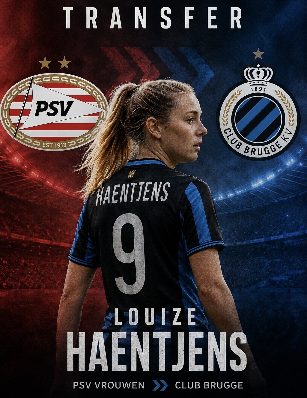 Louize Haentjens verlaat landskampioen PSV voor Club Brugge