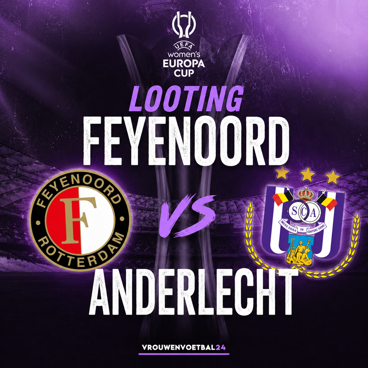 Feyenoord Vrouwen loot Anderlecht voor Eerste Voorronde Europa Cup