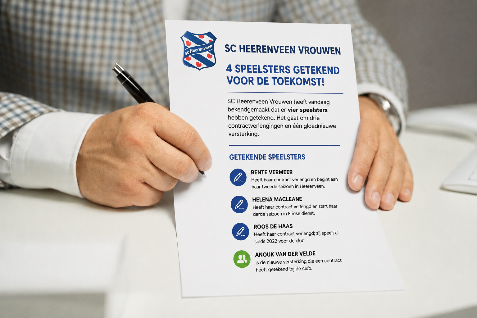 SC Heerenveen Vrouwen slaat dubbelslag: vier speelsters vastgelegd!